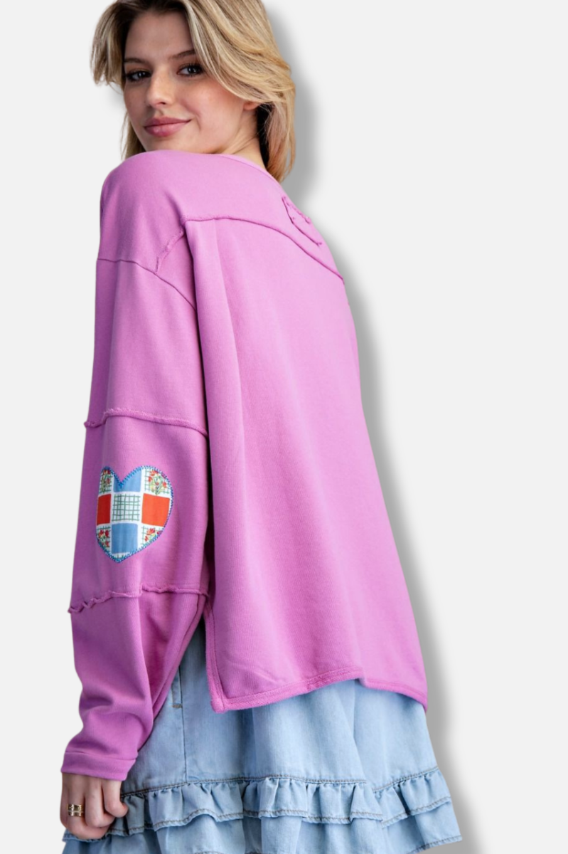 Love Patch Pullover - Orchid