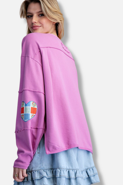 Love Patch Pullover - Orchid