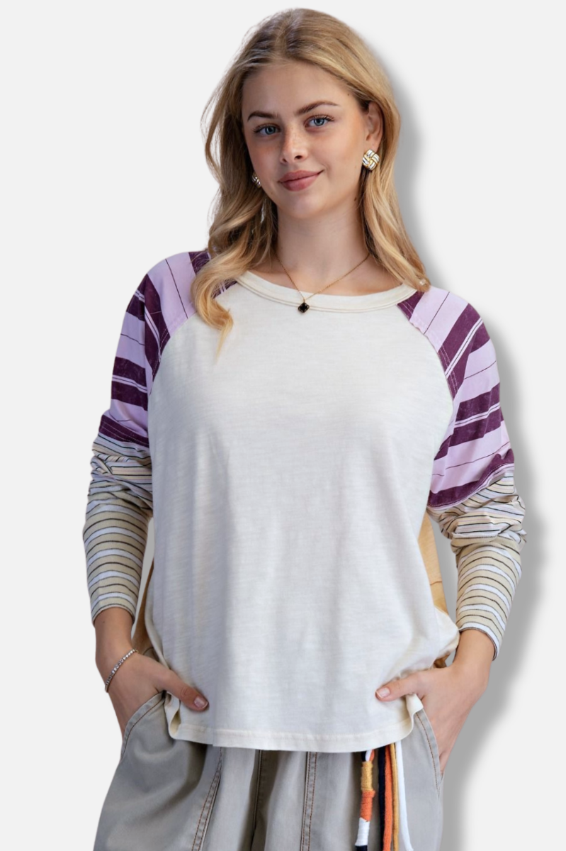 Mixed Stripe Top - Banana