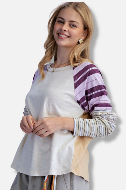 Mixed Stripe Top - Banana