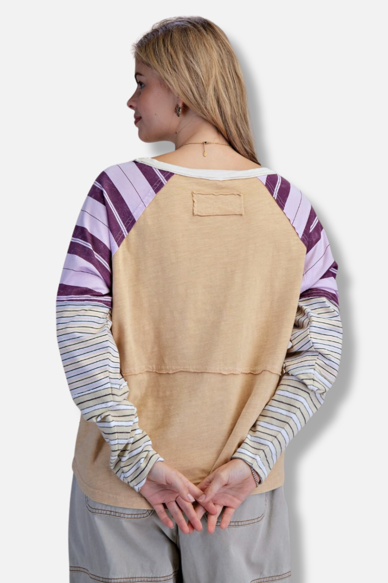 Mixed Stripe Top - Banana