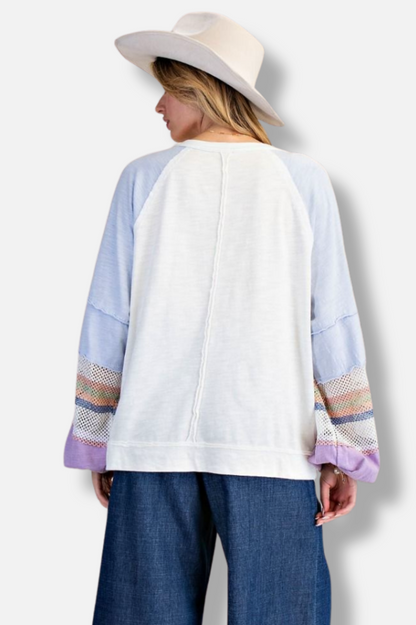 Color Mix Pullover - White