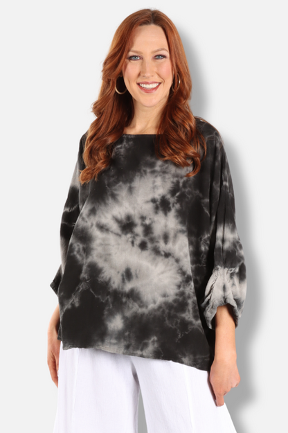 Loraine Top - Marbled Black