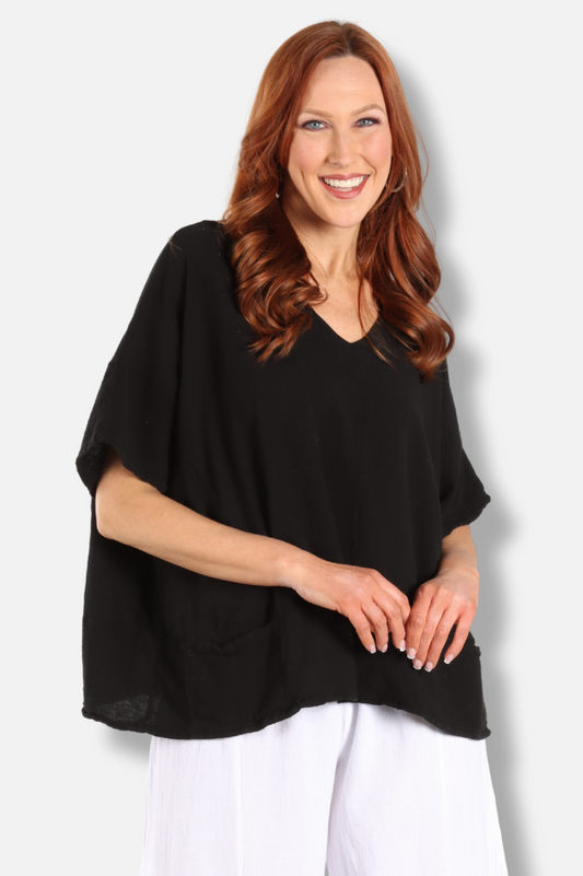 Fawbush's Only! Kat Top - Black