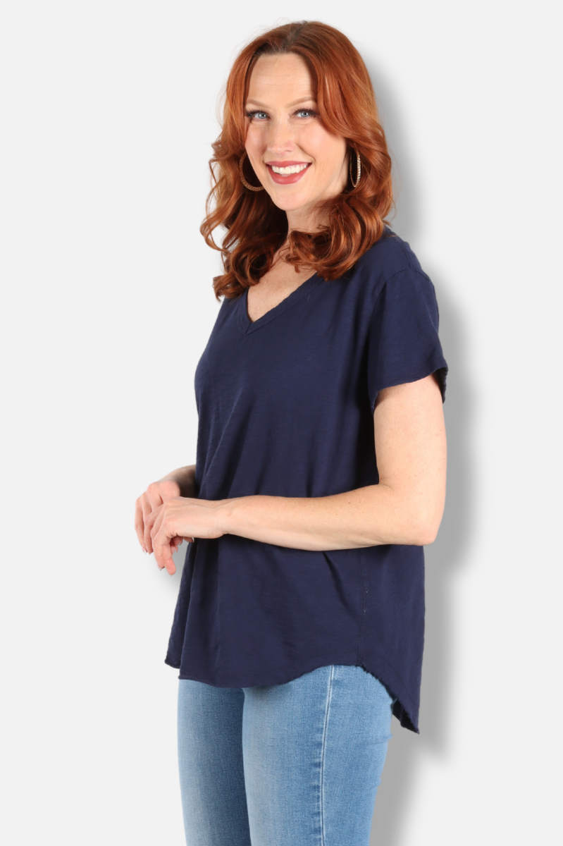 V-Neck Tee - Navy