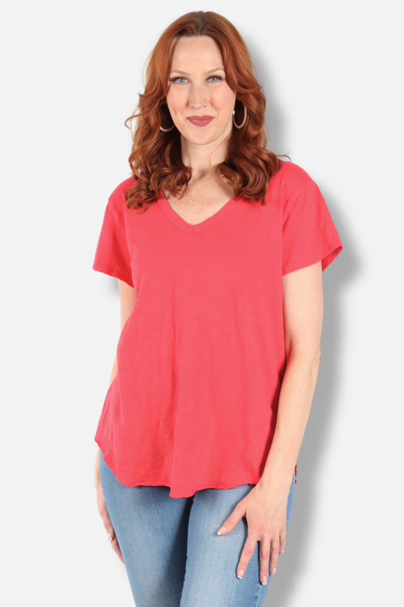 V-Neck Tee - Fiery Glow