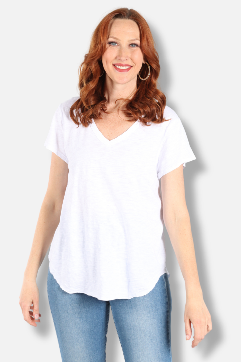 V-Neck Tee - White