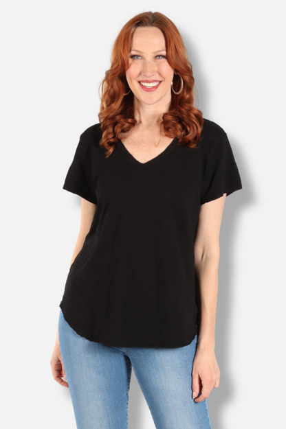 V-Neck Tee - Black