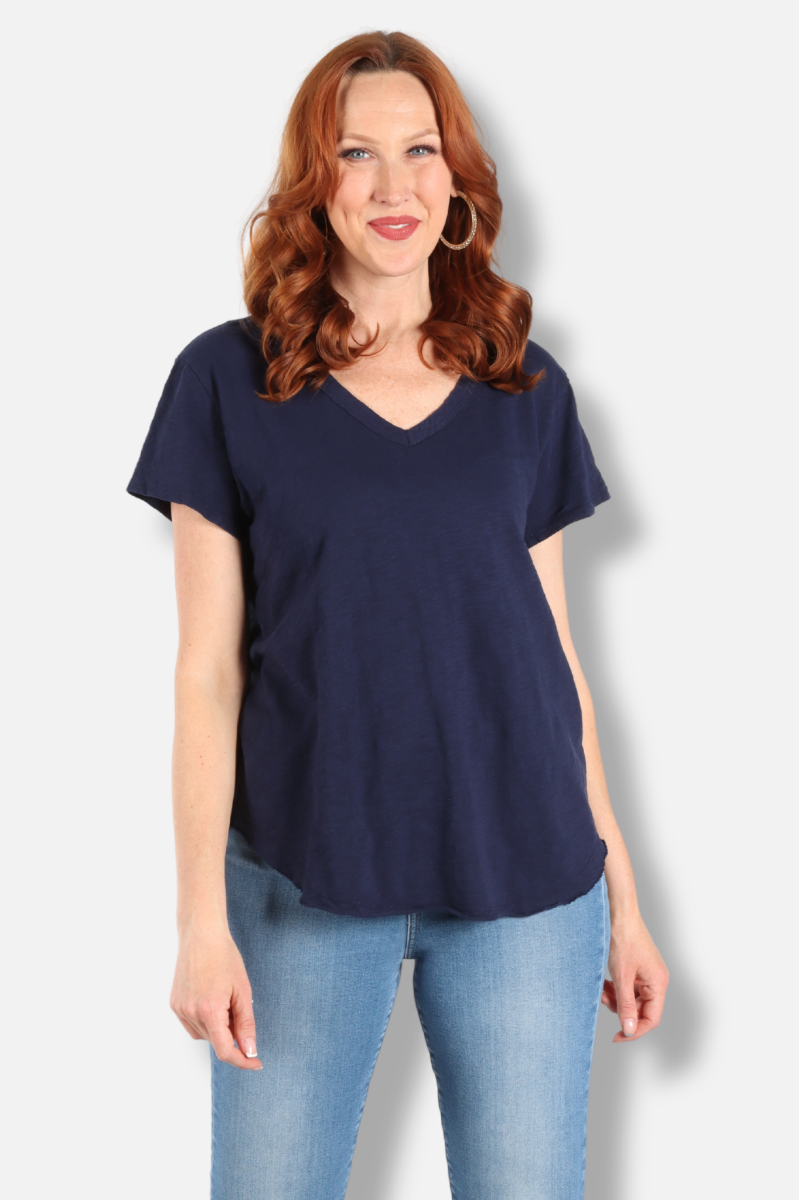 V-Neck Tee - Navy