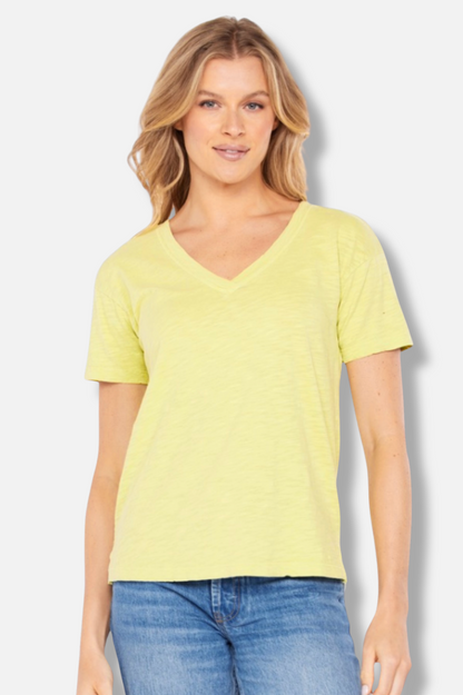 V-Neck Boxy Tee - Lush Pear