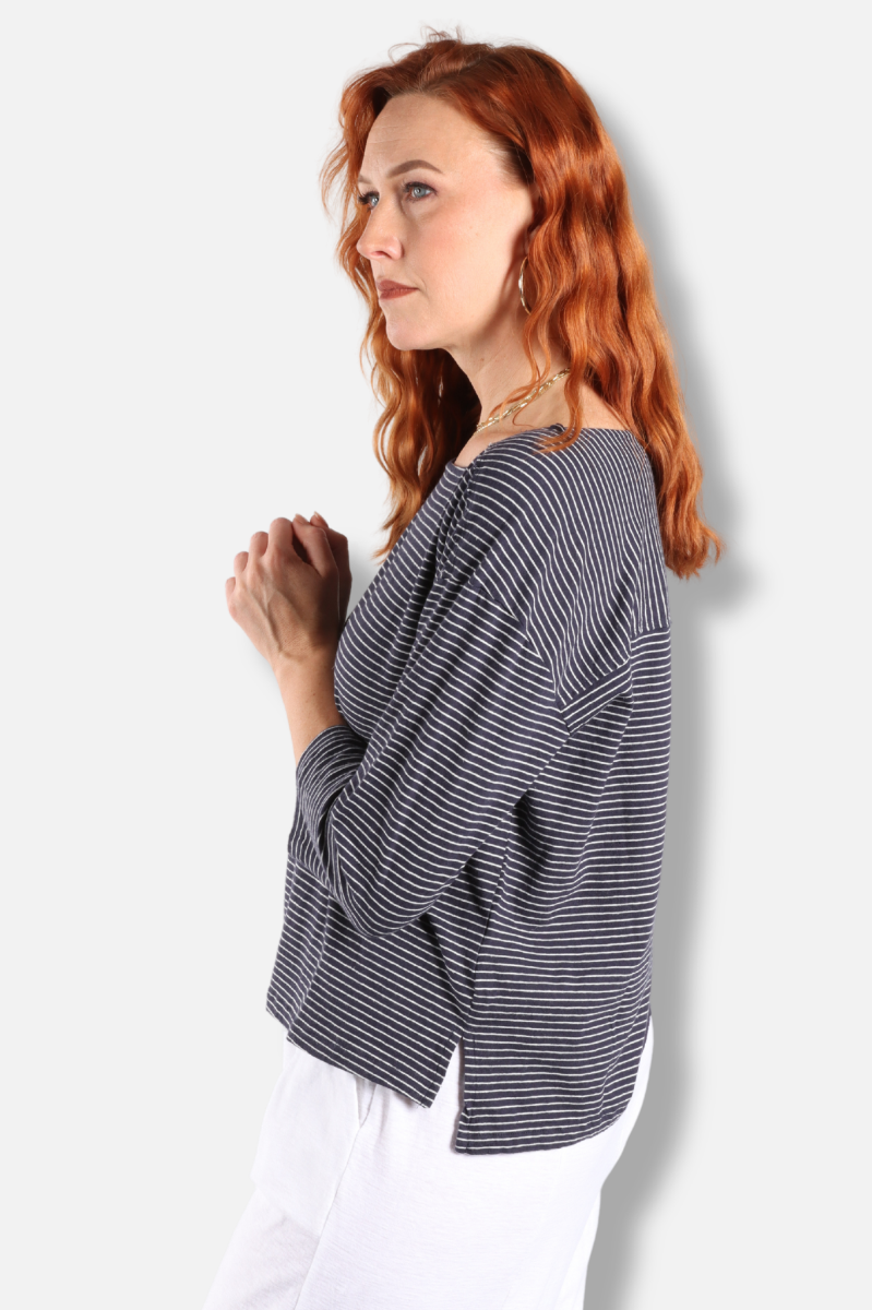 3/4 Sleeve Tee - Navy & White 