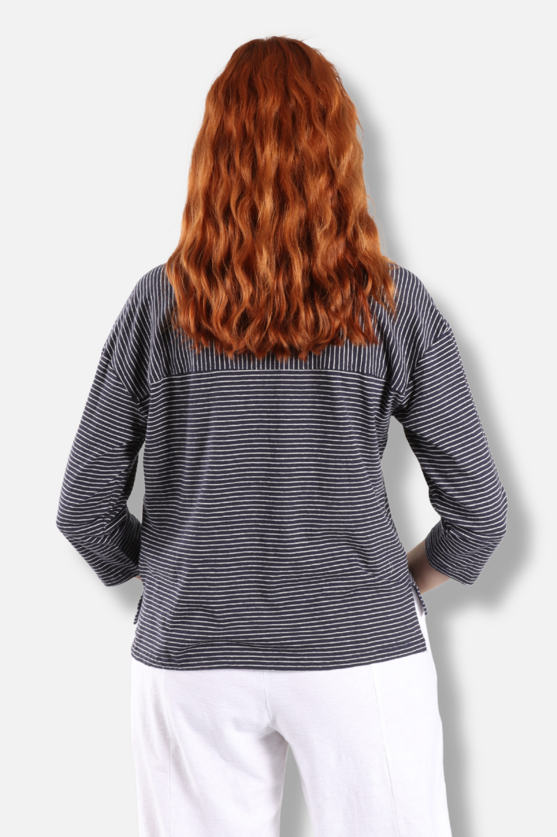 3/4 Sleeve Tee - Navy & White 