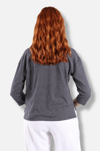 3/4 Sleeve Tee - Navy & White 