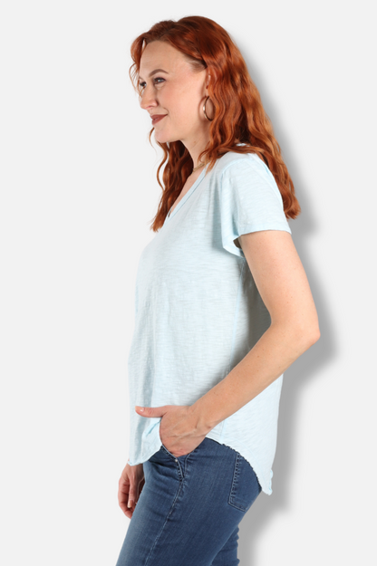 V-Neck Tee - Blue Pearl 