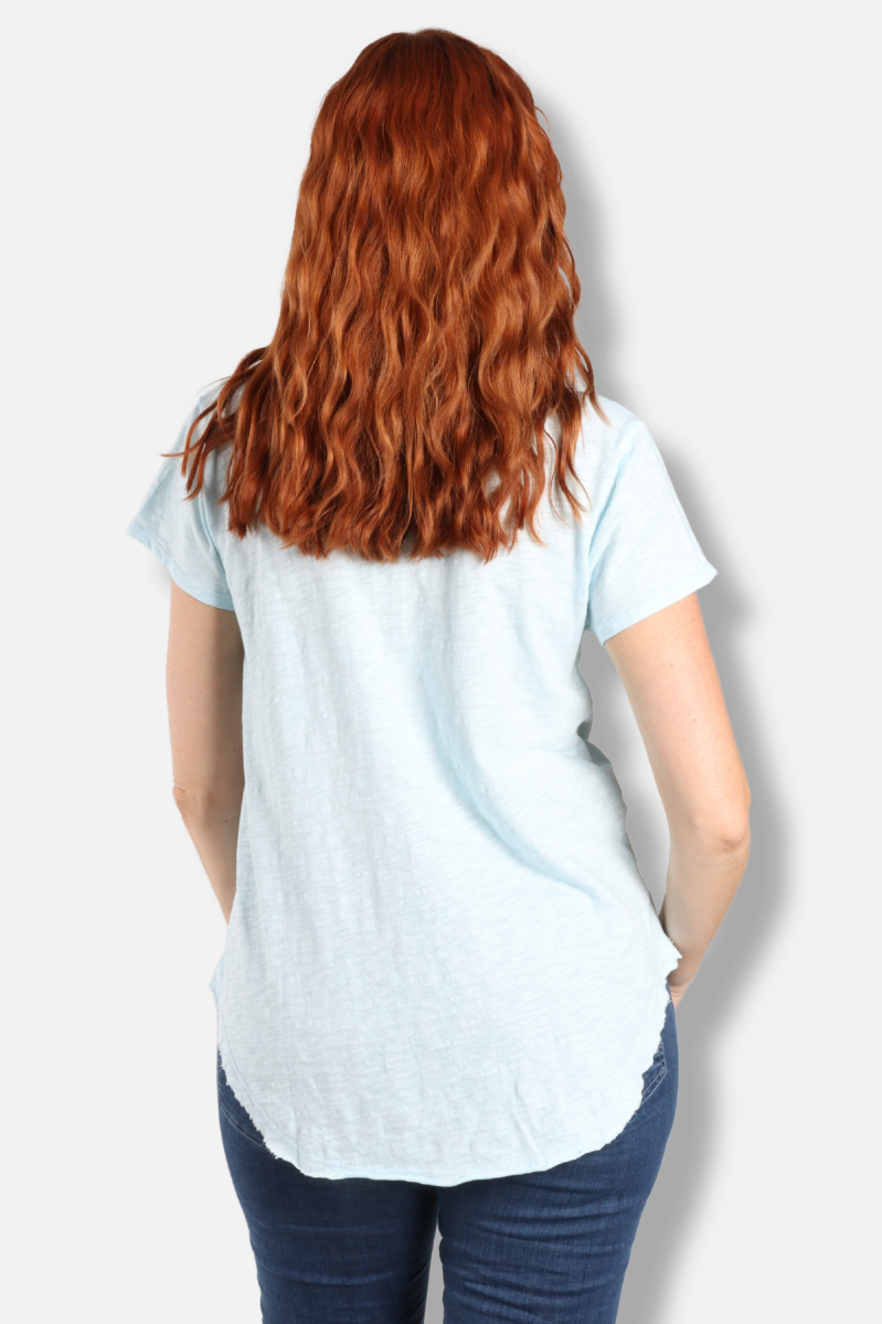 V-Neck Tee - Blue Pearl 