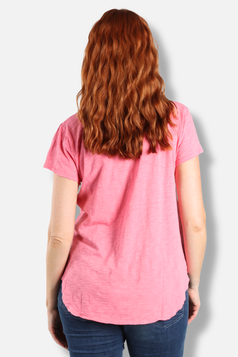 V-Neck Tee - Pink Shimmer 