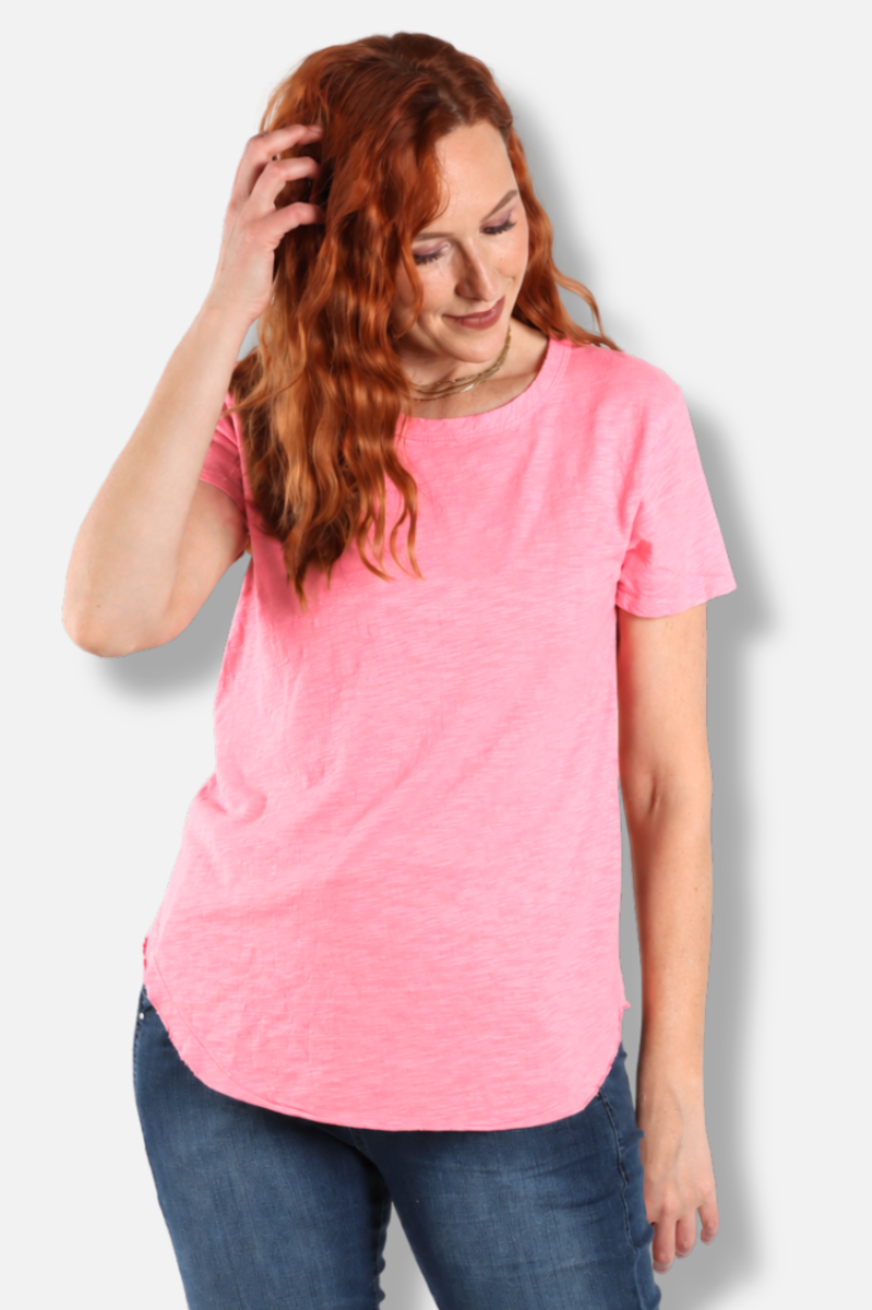 Short Sleeve Crew Tee - Pink Shimmer