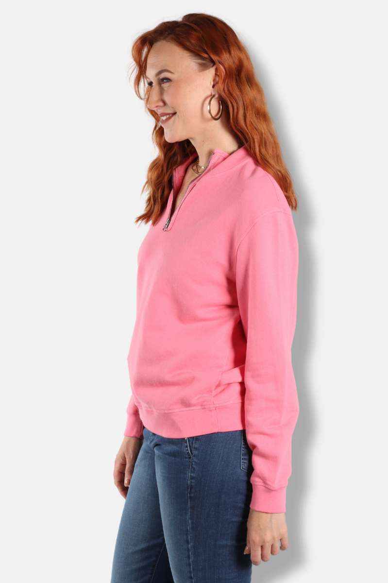 1/2 Zip Funnel - Pink Shimmer 