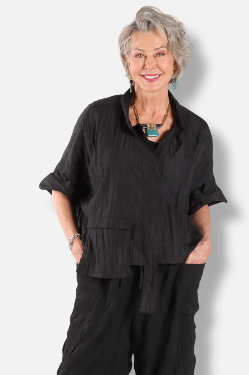 Tie Detail Top - Black