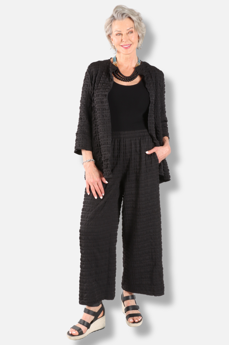 Open Front Jacket - Black Pebble