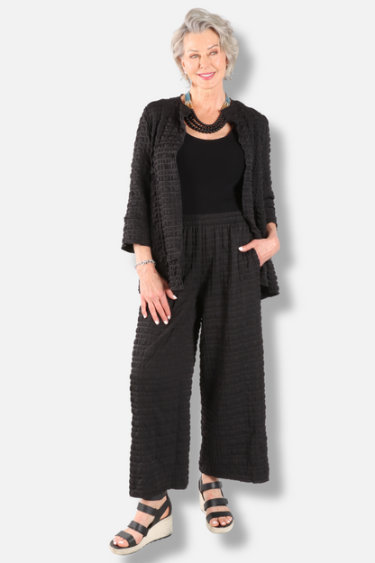 Open Front Jacket - Black Pebble