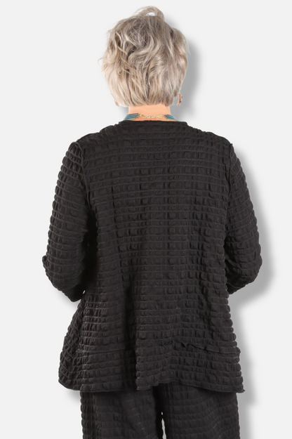 Open Front Jacket - Black Pebble