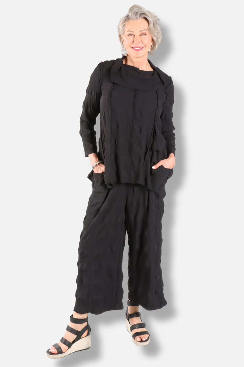 Cowl Neck Top - Black