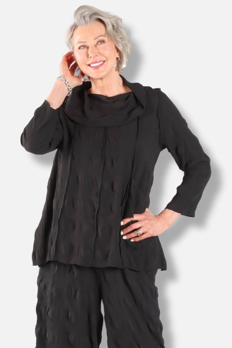 Cowl Neck Top - Black