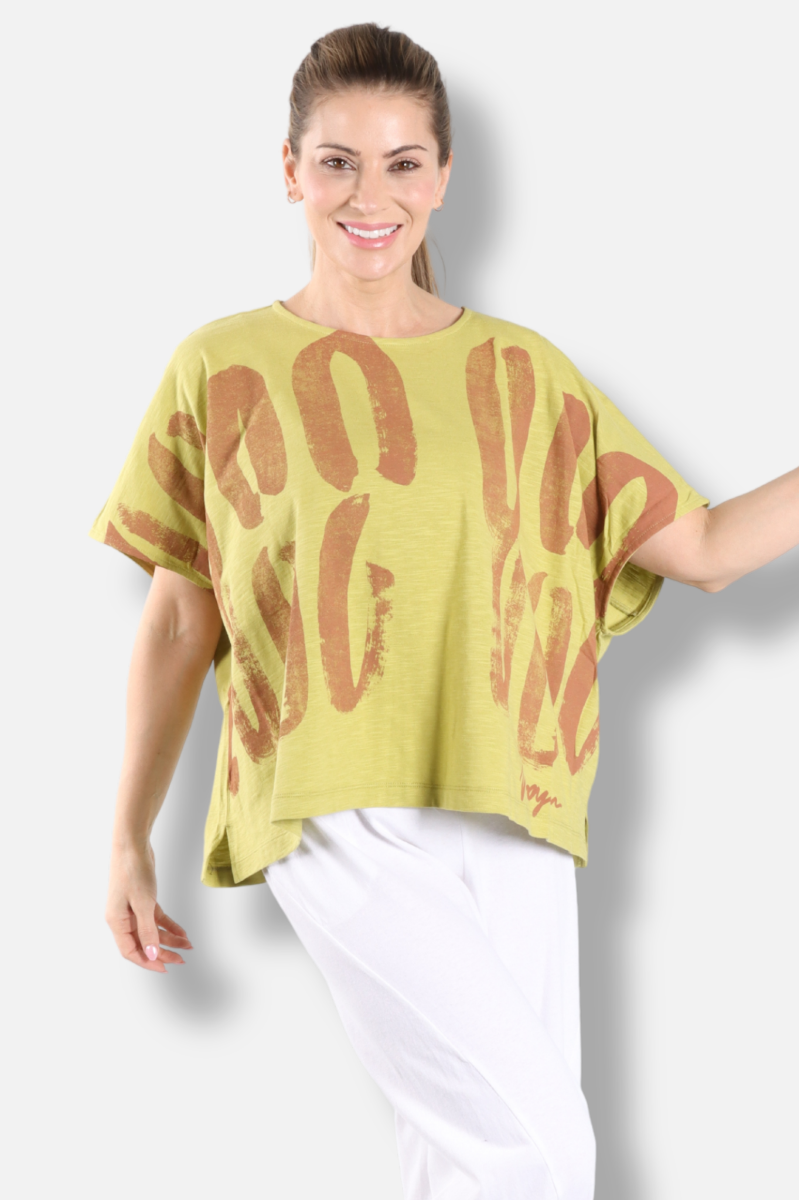 Brushtroke Box Top - Yellow