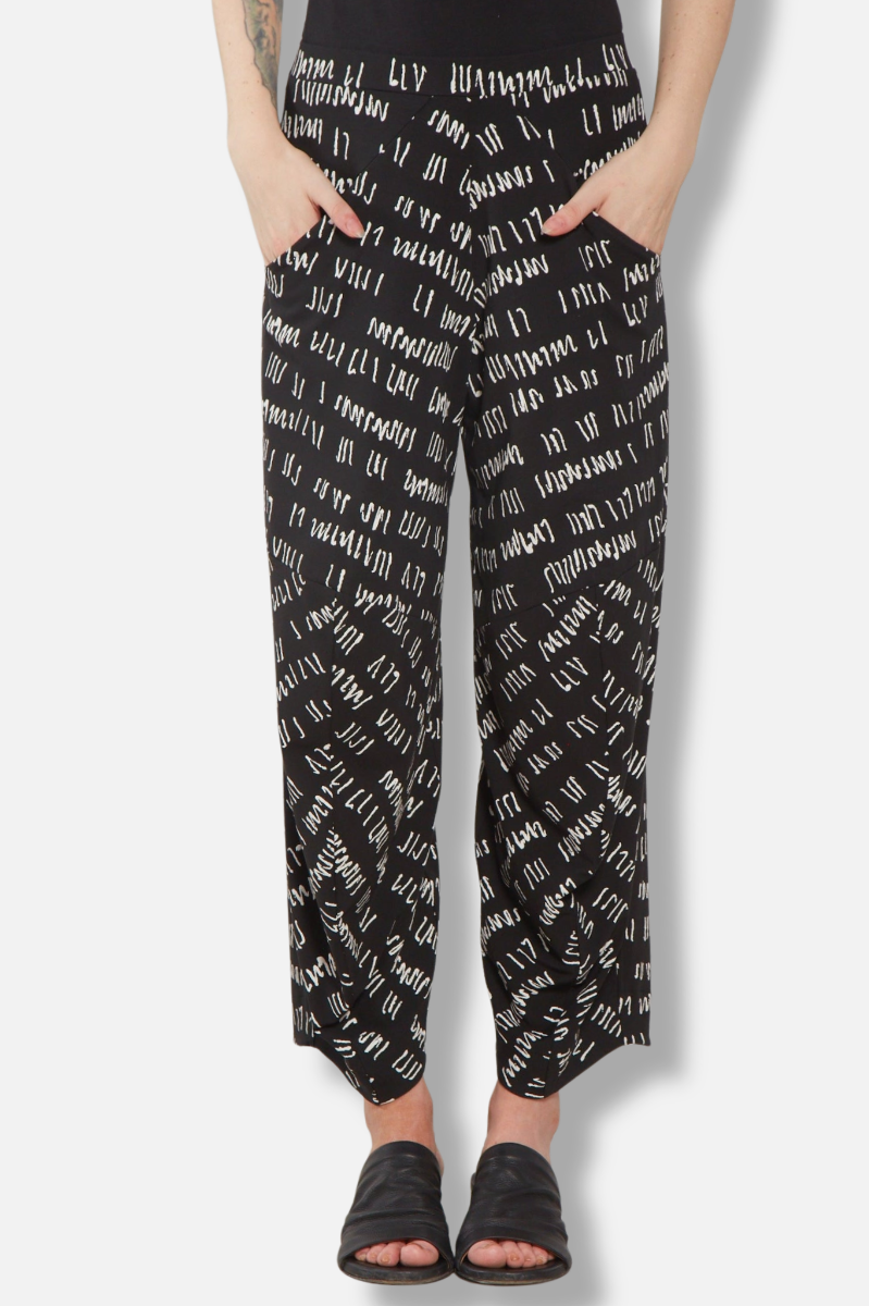 Roxanne Pant - Black Script Print