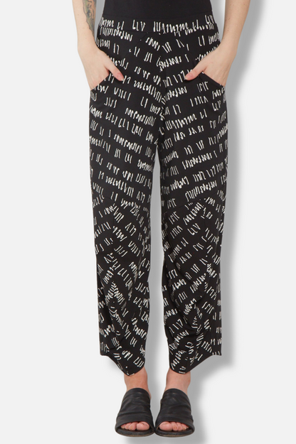 Roxanne Pant - Black Script Print