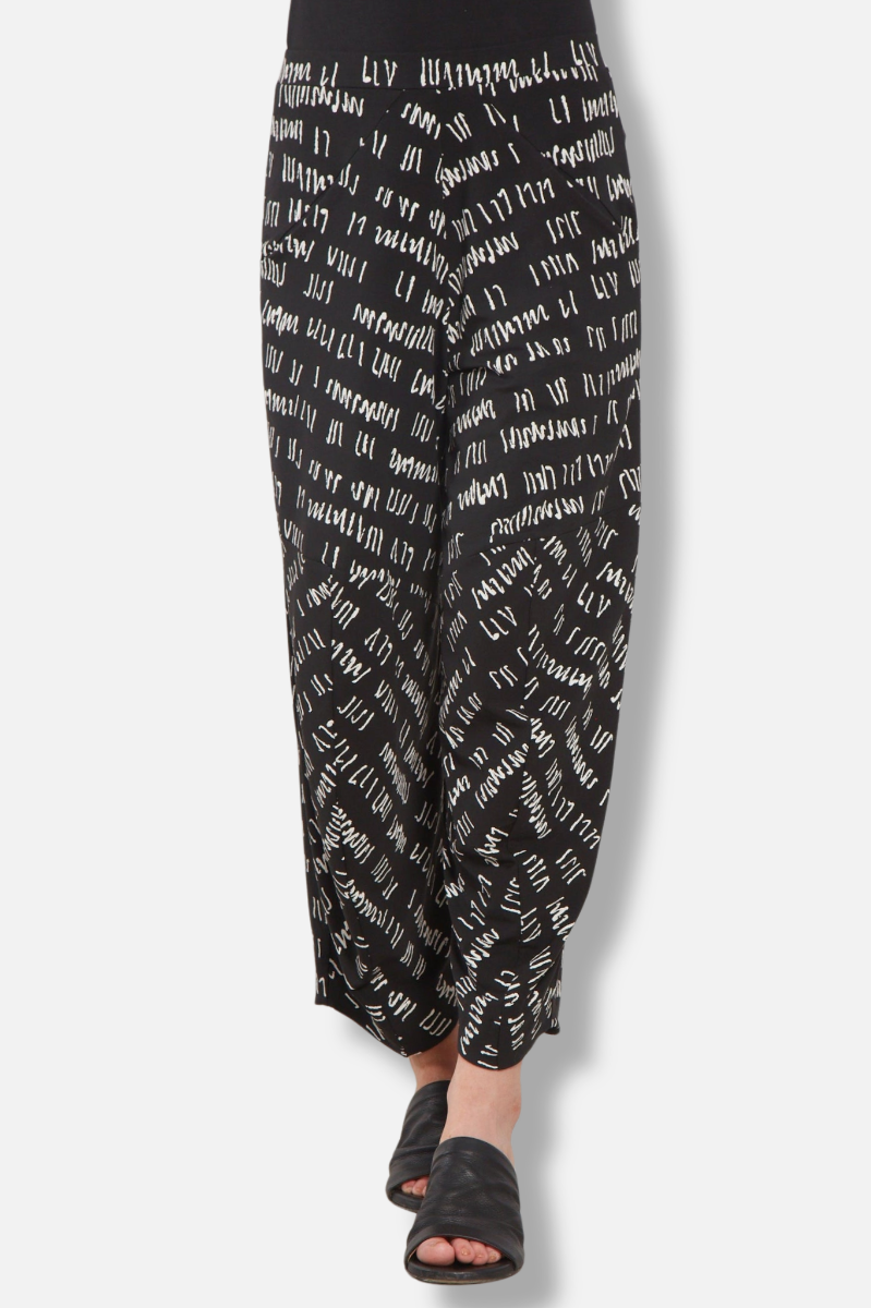 Roxanne Pant - Black Script Print