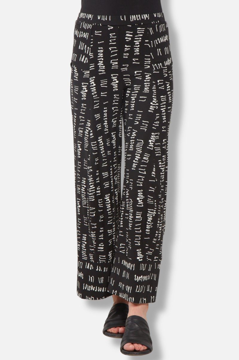 Daphne Pant - Black Script Print