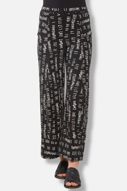 Daphne Pant - Black Script Print