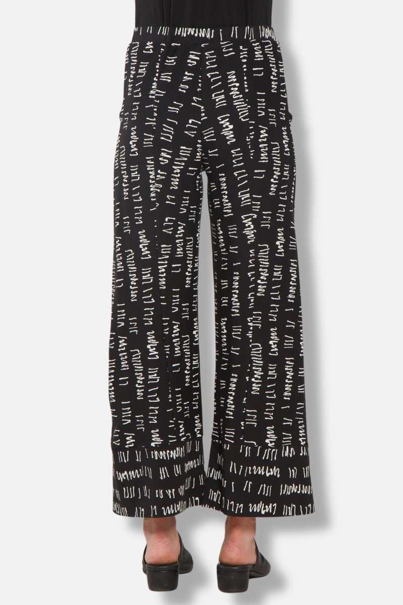 Daphne Pant - Black Script Print