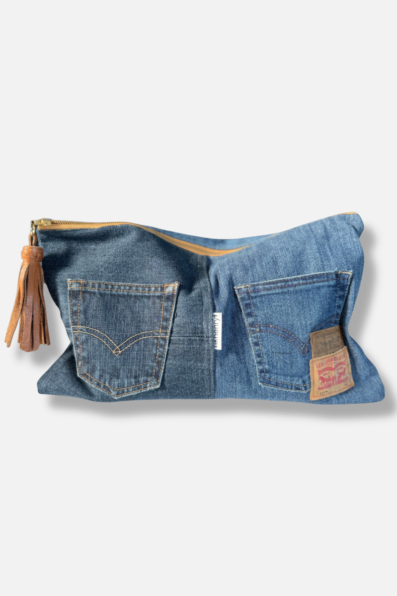 Upcycled Denim Clutch - #1