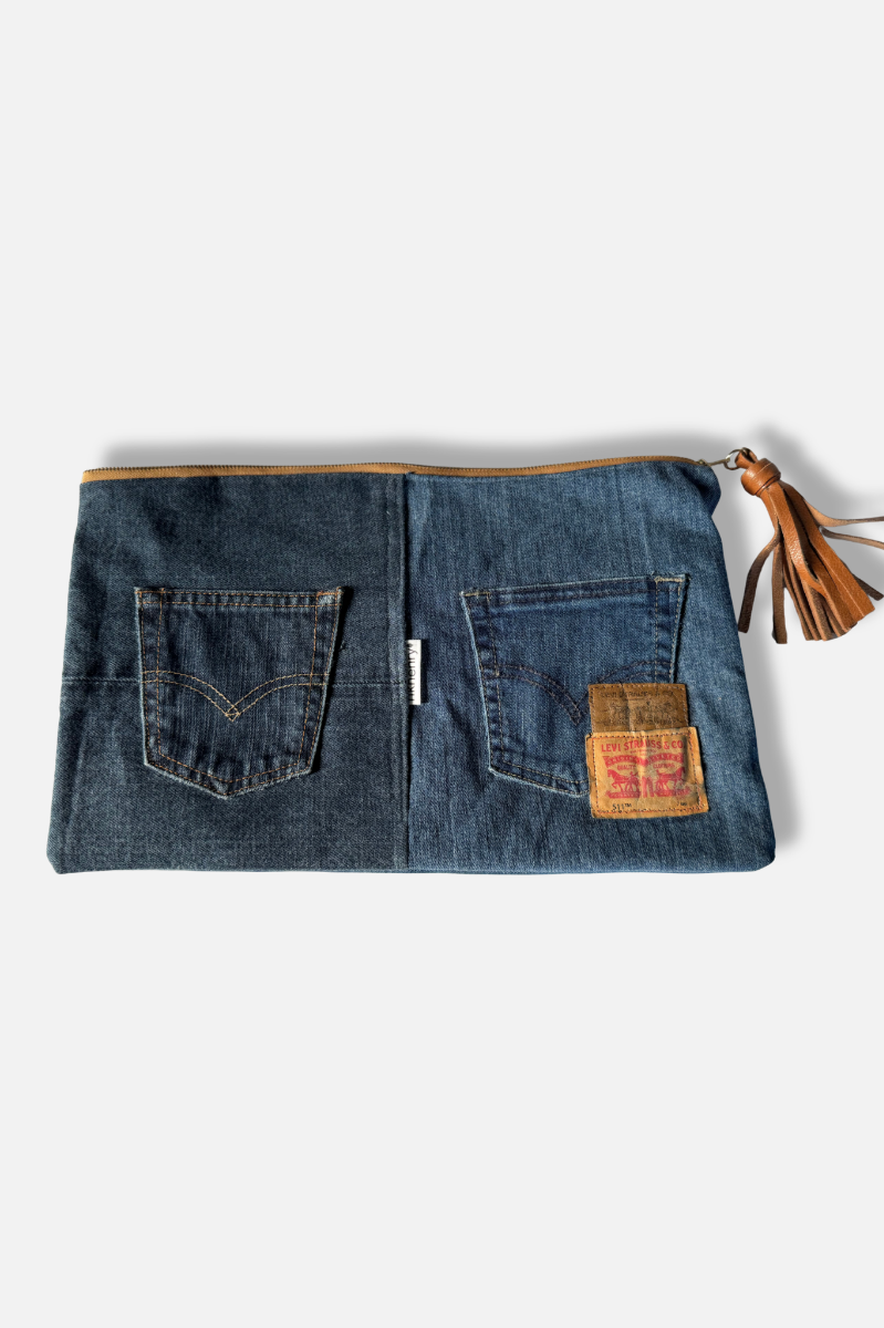 Upcycled Denim Clutch - #1