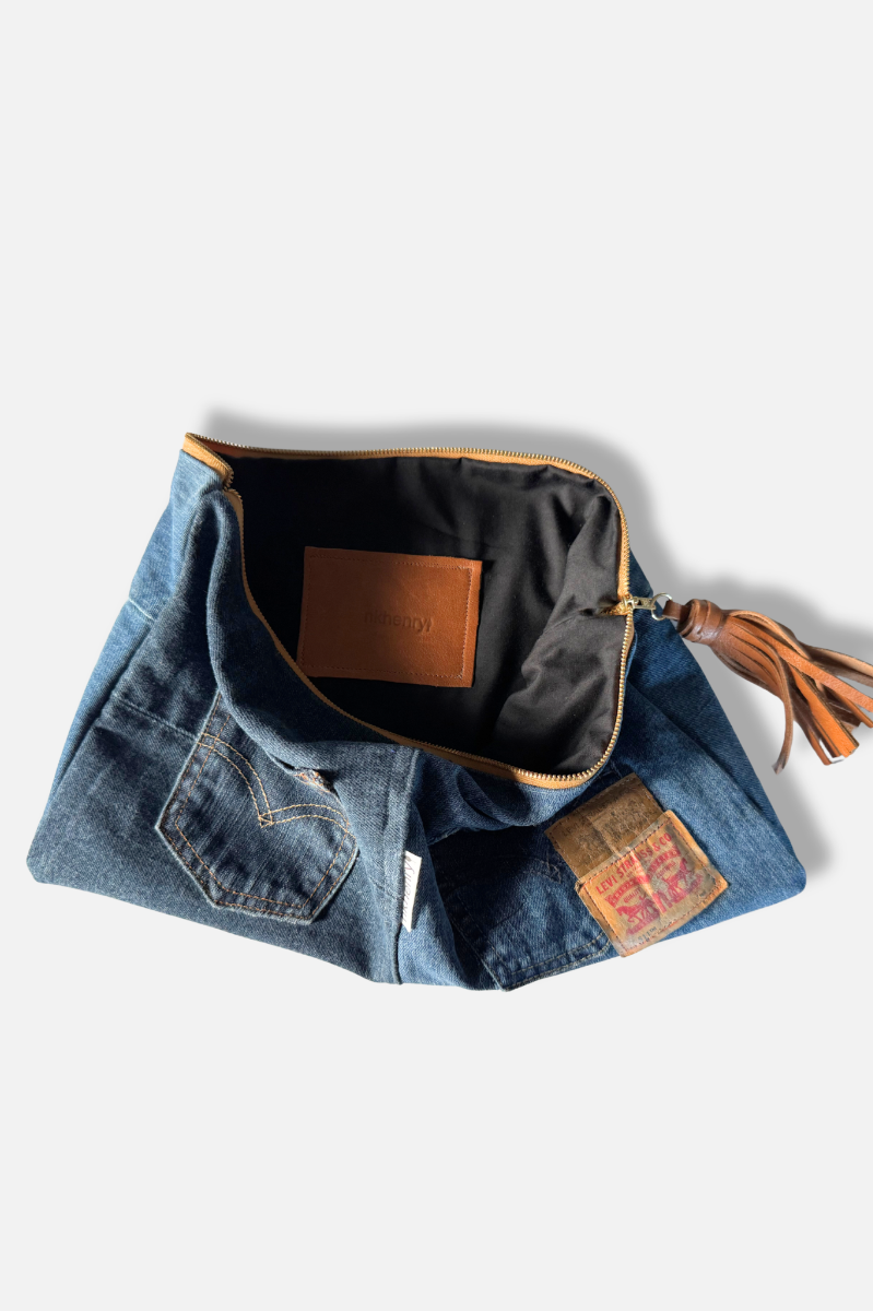 Upcycled Denim Clutch - #1