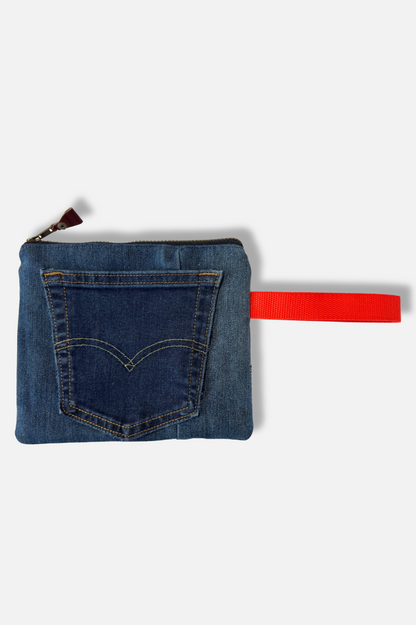 Upcycled Denim Wristlet - #2
