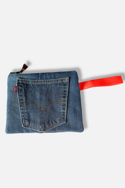 Upcycled Denim Wristlet - #1