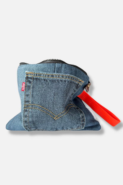 Upcycled Denim Wristlet - #1