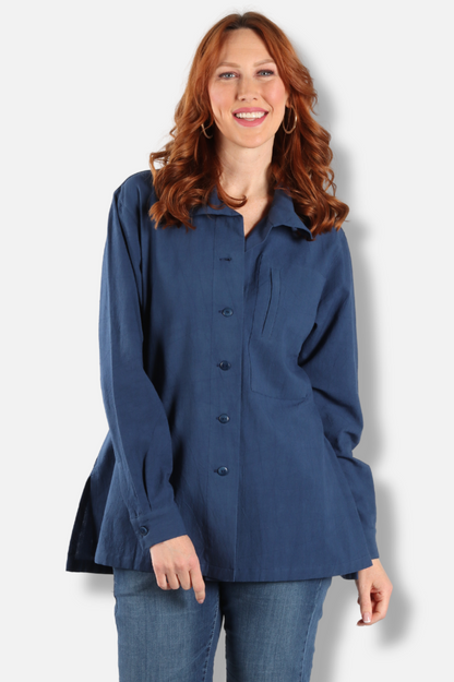 Hi Collar Shirt - Caspian