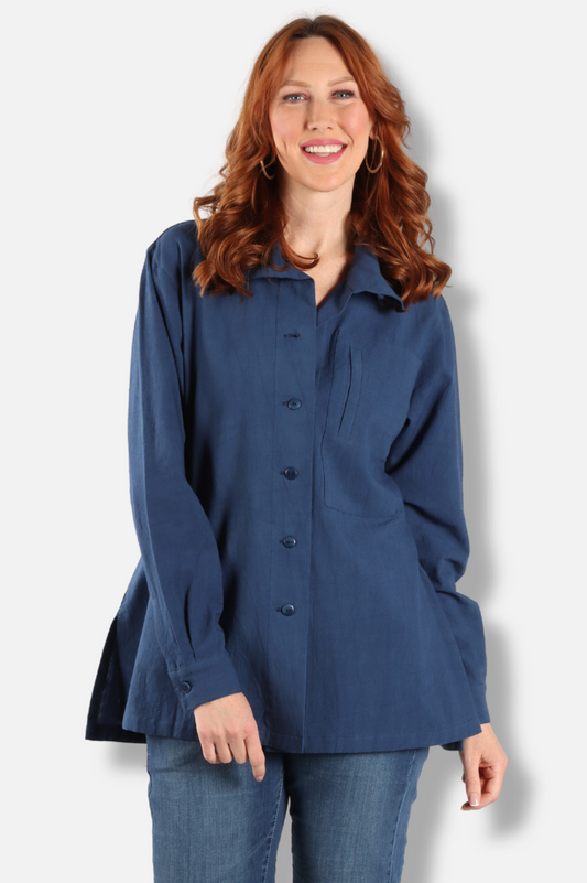 Hi Collar Shirt - Caspian