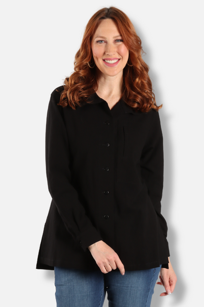 Hi Collar Shirt - Black