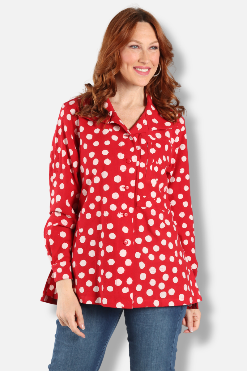 Hi Collar Big Shirt - Milan Effervescence