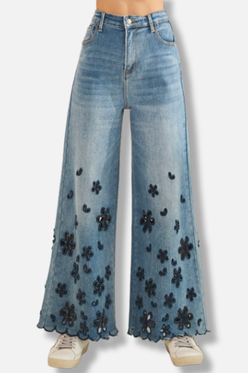 Scalloped Hem Jean - Denim