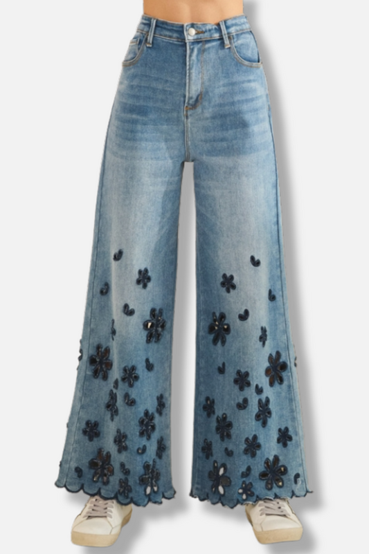 Scalloped Hem Jean - Denim