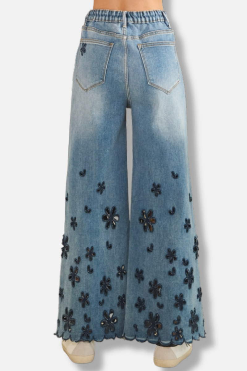 Scalloped Hem Jean - Denim