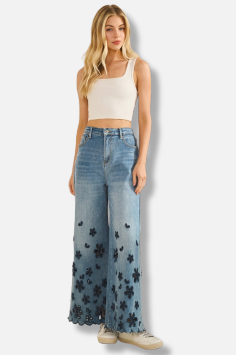 Scalloped Hem Jean - Denim