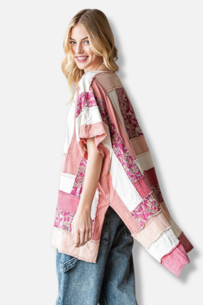 Washed Boxy Tee - Mauve Combo 